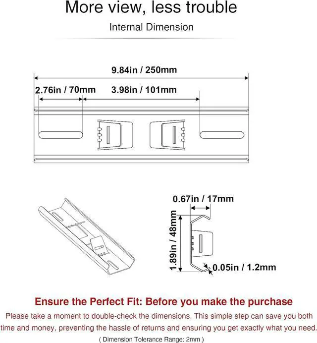 Alt view image 3 of 5 - QILIPSU Pole Mounting Kits, 304 Stainless 250x48mm Brackets with Adjustable 50-200mm Clamp for Outdoor Waterproof Junction Box, Plastic Electrical Enclosure Project Box (9.8"x1.9")