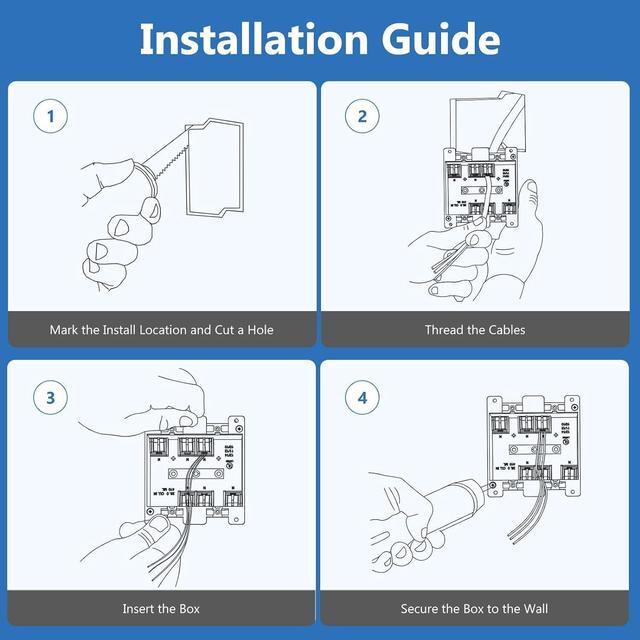 Alt view image 7 of 7 - 2 Gang Outet Electrical Box Old Work, PVC, UL Listed, 6 Pack