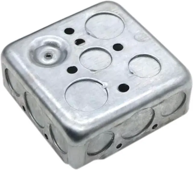 Alt view image 4 of 6 - 12 Pack 4" Square Electrical Box, 1-1/2'' Deep Metal Electrical Box, 21.0 Cu. in. Capacity, Electrical Junction Box, Galvanized