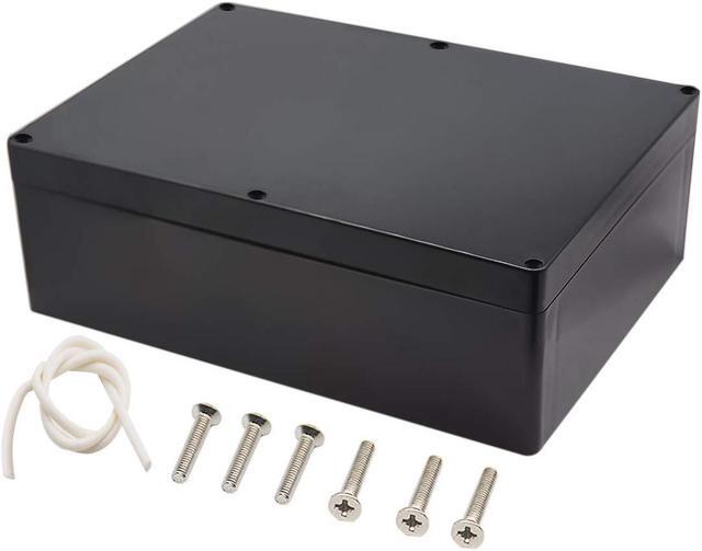 Main image of Junction Box, Zulkit Project Box IP65 Waterproof Outdoor Box ABS Plastic Electrical Boxes Electronic Enclosure Black 11.42 x 8.27 x 3.94 inch (290 x 210 x 100 mm)(Pack of 1)