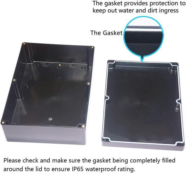 Alt view image 4 of 7 - Junction Box, Zulkit Project Box IP65 Waterproof Outdoor Box ABS Plastic Electrical Boxes Electronic Enclosure Black 11.42 x 8.27 x 3.94 inch (290 x 210 x 100 mm)(Pack of 1)