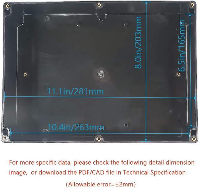 Alt view image 5 of 7 - Junction Box, Zulkit Project Box IP65 Waterproof Outdoor Box ABS Plastic Electrical Boxes Electronic Enclosure Black 11.42 x 8.27 x 3.94 inch (290 x 210 x 100 mm)(Pack of 1)
