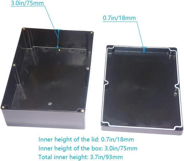 Alt view image 6 of 7 - Junction Box, Zulkit Project Box IP65 Waterproof Outdoor Box ABS Plastic Electrical Boxes Electronic Enclosure Black 11.42 x 8.27 x 3.94 inch (290 x 210 x 100 mm)(Pack of 1)