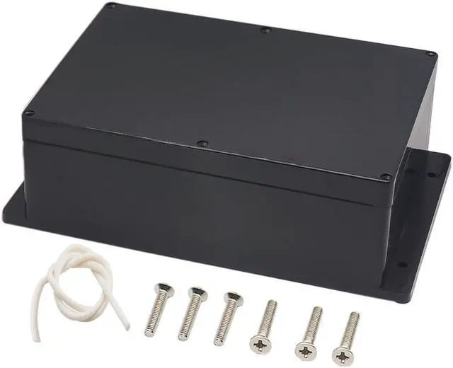 Main image of Zulkit Junction Box ABS Plastic Dustproof Waterproof IP65 Universal Electrical Boxes Project Enclosure with Fixed Ear Black 10.4 x 7.2 x 3.7 Inch (263 x 182 x 95 mm) (Pack of 1)