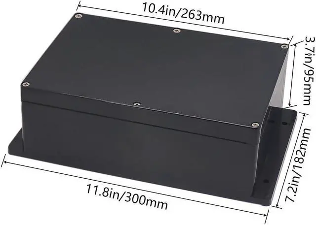 Alt view image 2 of 6 - Zulkit Junction Box ABS Plastic Dustproof Waterproof IP65 Universal Electrical Boxes Project Enclosure with Fixed Ear Black 10.4 x 7.2 x 3.7 Inch (263 x 182 x 95 mm) (Pack of 1)