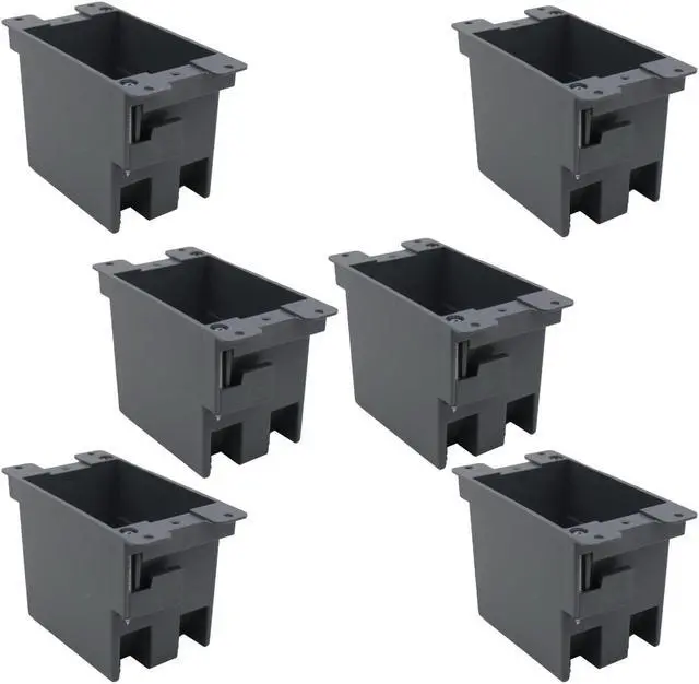 Main image of Old Work Electrical Box 1 GangPVC Electrical Junction Box for Switch14 CU.in.Electrical Outlet Boxes Plastic Single (Pack of 6),for Home Improvement,ETL,Fire Rated for 2 Hours