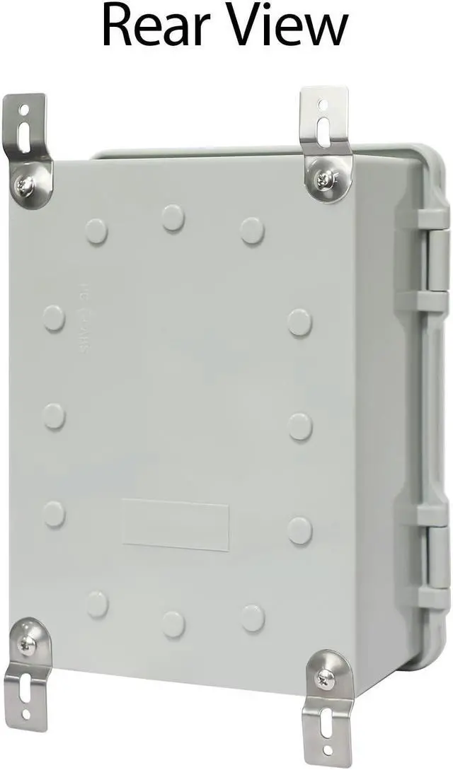 Alt view image 6 of 7 - Junction Box IP65 Waterproof Electrical Box Outdoor ABS Plastic Project Box Hinged Shell Universal Enclosure Box with Mounting Plate, Wall Brackets, Cable Glands 8.7"x 6.7" x 4.3"