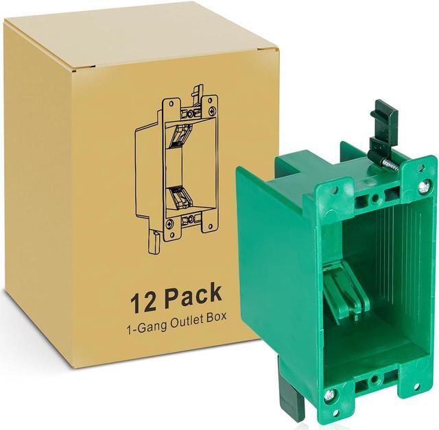 Main image of Old Work Box 1 Gang Electrical Outlet Boxes - Remodel PVC Receptacle, UL Listed, 12 Pack