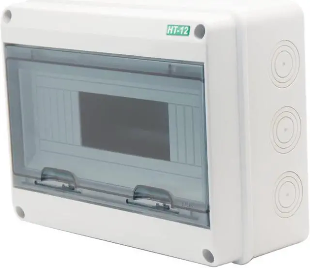 Alt view image 4 of 6 - Breaker Box Distribution Protection Box, IP65 Clear Cover Electrical Box, ABS Power Supply Electronic Junction Box Din Rail Enclosure for Circuit Breaker on The Wall 12 Way (250x195x110mm)