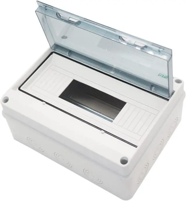 Alt view image 5 of 6 - Breaker Box Distribution Protection Box, IP65 Clear Cover Electrical Box, ABS Power Supply Electronic Junction Box Din Rail Enclosure for Circuit Breaker on The Wall 12 Way (250x195x110mm)