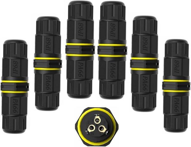 Main image of 3 Pole Wire Connector Waterproof IP68 External Electrical Junction Box,M20 2way 3pin for Cable Ø0.18-0.4in for Outdoor Underground Cable, LED Street Landscape Lights,CE Certified 6Pack