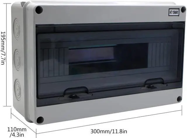 Alt view image 2 of 7 - IP65 ABS Waterproof Circuit Breaker Distribution Box Din,ABS 3 Phase Power Supply Plastic Distribution Boxes Electrical for Circuit Breaker 15 Way