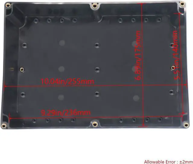 Alt view image 3 of 7 - Project Box IP65 Waterproof Junction Box ABS Plastic Black Electrical Boxes DIY Electronic Project Case Power Enclosure 10.35x7.17x3.74 inch(263x182x95 mm)