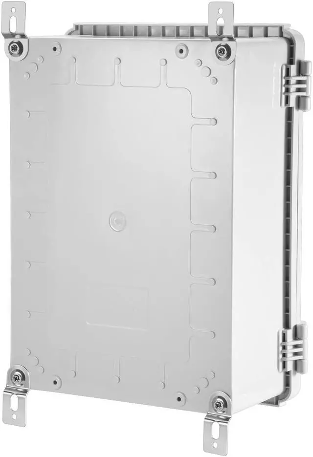 Alt view image 5 of 6 - Waterproof Electrical Junction Box IP67 ABS Plastic Enclosure with Hinged Cover with Mounting Plate, Wall Brackets (Grey Cover, 14.6"×10.6"×5.9")