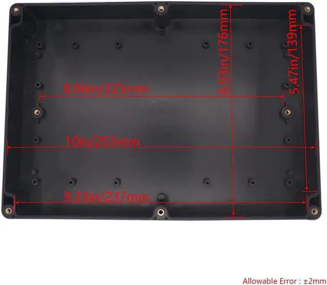 Alt view image 3 of 7 - Junction Box IP65 Waterproof ABS Plastic Electrical Project Case Power Junction Boxes, Project Box with 4 PCS M16 Cable Glands 10.35x7.17x2.36 inch (263 x 182 x60 mm)