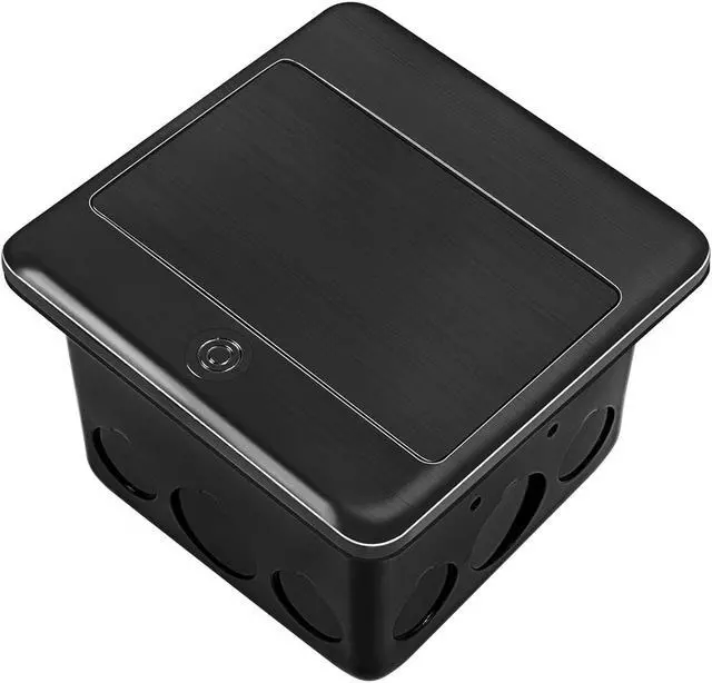 Alt view image 2 of 6 - Vagueior Recessed Floor Electrical Outlet Kit,Waterproof Electrical Outlet Covcer Box,Hidden 20A Tamper-Resistant Receptacle Outlet with Slow Elastic Damping ETL Certified, Black