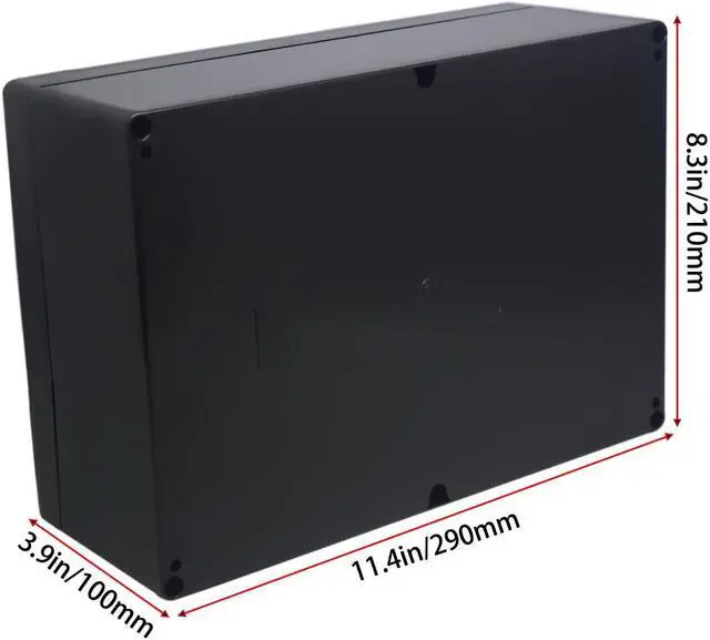 Alt view image 2 of 7 - Watertight Junction Box, IP67 Waterproof Project Box Durable ABS Plastic Electronic Enclosure Case for DIY Electrical Project Black 11.42" x 8.27" x 3.94"(290 x 210 x 100 mm)