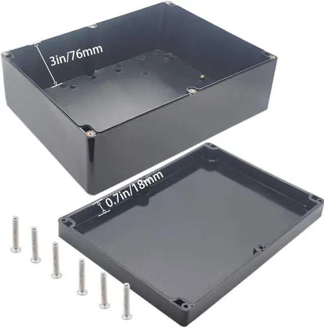 Alt view image 4 of 7 - Watertight Junction Box, IP67 Waterproof Project Box Durable ABS Plastic Electronic Enclosure Case for DIY Electrical Project Black 11.42" x 8.27" x 3.94"(290 x 210 x 100 mm)
