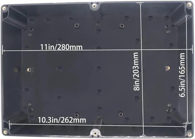 Alt view image 5 of 7 - Watertight Junction Box, IP67 Waterproof Project Box Durable ABS Plastic Electronic Enclosure Case for DIY Electrical Project Black 11.42" x 8.27" x 3.94"(290 x 210 x 100 mm)
