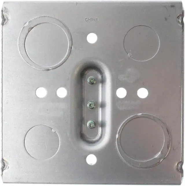 Alt view image 3 of 3 - Hubbell Raco 4-11/16 in. Square Box, Large Capacity, Welded, 3-1/4 in. Deep, (2) 1/2 in. KO, (4) 1/2-3/4 in. TKO, (2) 3/4-1 in. TKO, (2) 1-1-1/4 in. TKO, (2) 1, 1-1/4, 1-1/2, 2 in. KO, Gray (260)