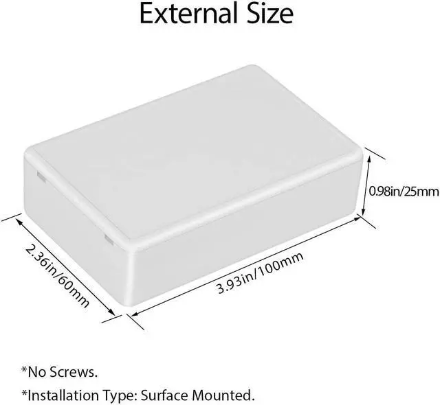Alt view image 3 of 7 - LeMotech Project Box 10 Pieces ABS Plastic Electrical Project Case Small Junction Box for Electronics White 3.94 x 2.36 x 0.98 inch (100 x 60 x 25 mm)