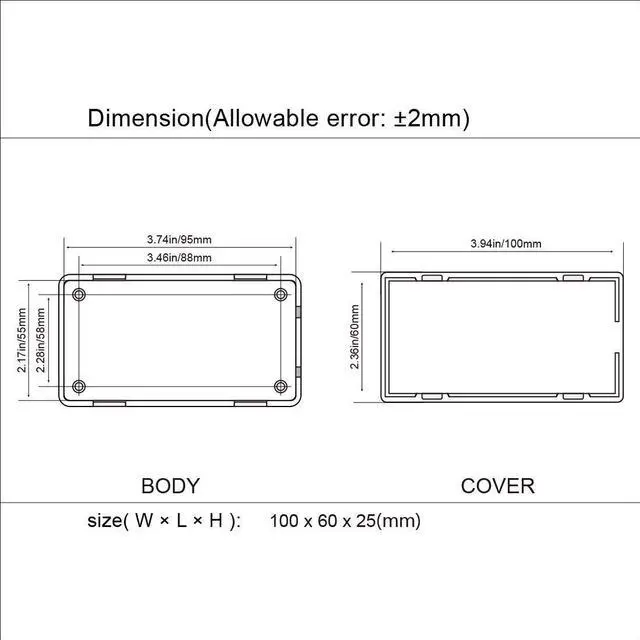 Alt view image 7 of 7 - LeMotech Project Box 10 Pieces ABS Plastic Electrical Project Case Small Junction Box for Electronics White 3.94 x 2.36 x 0.98 inch (100 x 60 x 25 mm)