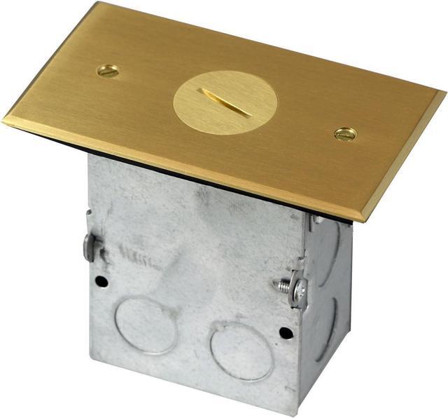 Alt view image 2 of 3 - ENERLITES Screw Cap Cover Floor Box kit, 5 x 2.87 1-Gang Cover, 20A Tamper-Weather Resistant Receptacle Single Outlet, Watertight Gasket, Corrosive Resistant Hardware, UL Listed, 975547-C, Brass