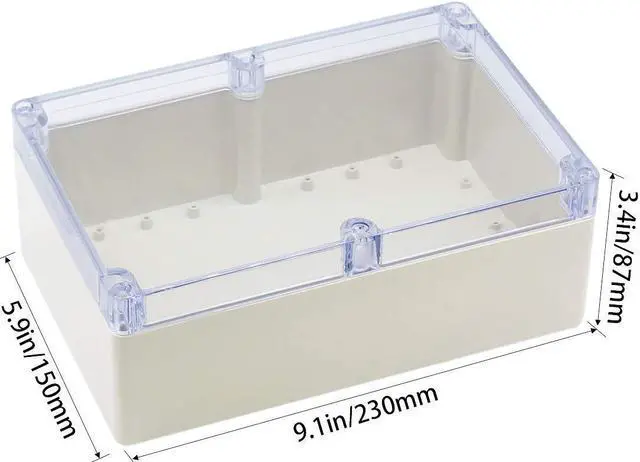 Alt view image 2 of 5 - Zulkit Junction Box ABS Plastic Dustproof Waterproof IP65 Universal Electrical Boxes Project Enclosure Grey with Clear Cover 9.1 x 5.9 x 3.4 inch (230 x 150 x 87mm)