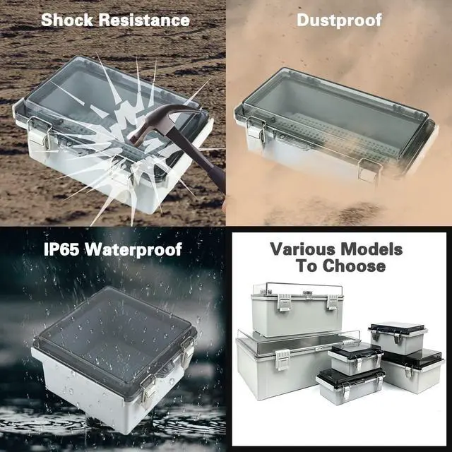 Alt view image 5 of 5 - Sunnyglade ABS Plastic Dustproof Waterproof IP65 Junction Box Universal Durable Electrical Project Enclosure with Lock (6.7"x8.7"x4.3" CC)