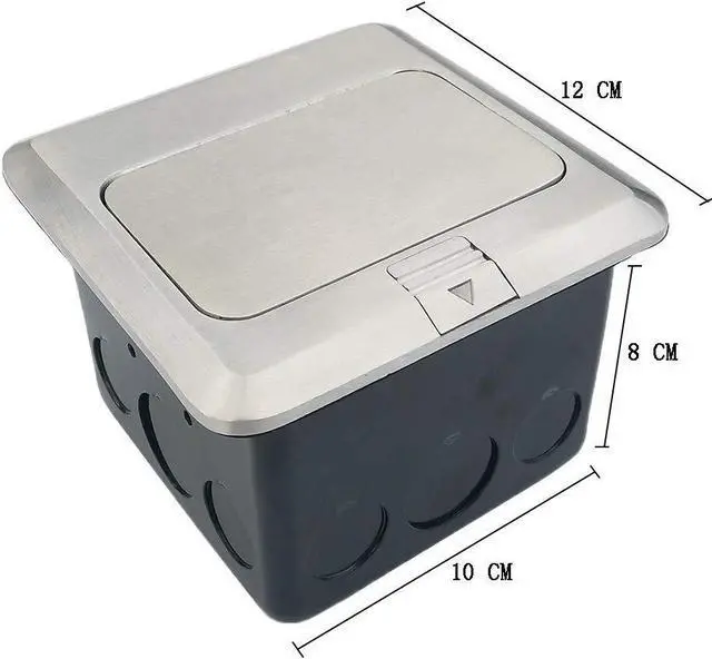 Alt view image 3 of 7 - Pop Up Countertop Floor Outlet Electrical USB Sockets Waterproof Kitchen Pop Out 20A Receptacle Stainless Steel Box Silver Cover