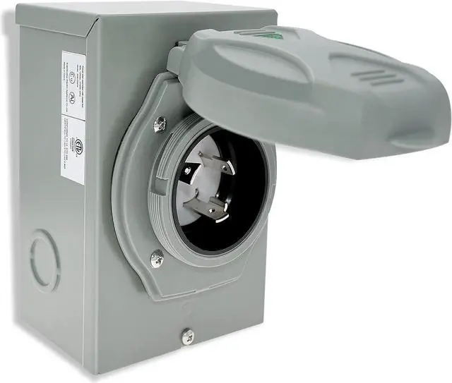 Main image of Miady 30 Amp Generator Power Inlet Box, L5-30P, 125 Volt, For Generators Up to 3750 Watts, Weatherproof, ETL Listed