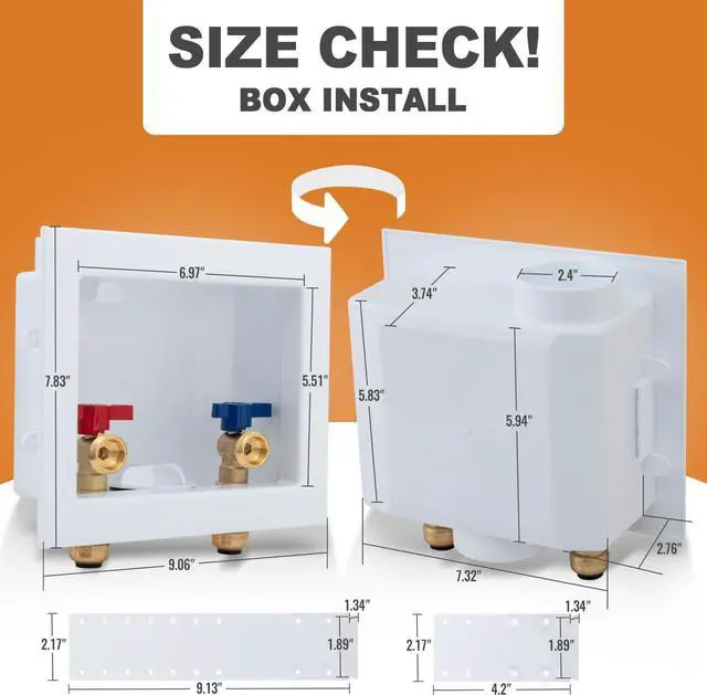 Alt view image 5 of 7 - SUNGATOR Push-Fit Laundry Washer Valve Box, Washing Machine Outlet Box with Center Drain, 1/2 Inch Push-Fit Inlet x 3/4 Inch MHT Outlet, with 2 Disconnect Clips