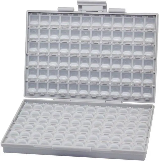 Main image of AideTek Box-all Enclosure for Surface Mount Components 1206 0805 0603 0402 0201 Size+ 198 White Labels 144 Compartments with Lid Hold up to 300pcs 1206 Resistor Capacitor