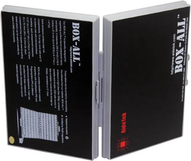 Alt view image 6 of 7 - AideTek Box-all Enclosure for Surface Mount Components 1206 0805 0603 0402 0201 Size+ 198 White Labels 144 Compartments with Lid Hold up to 300pcs 1206 Resistor Capacitor