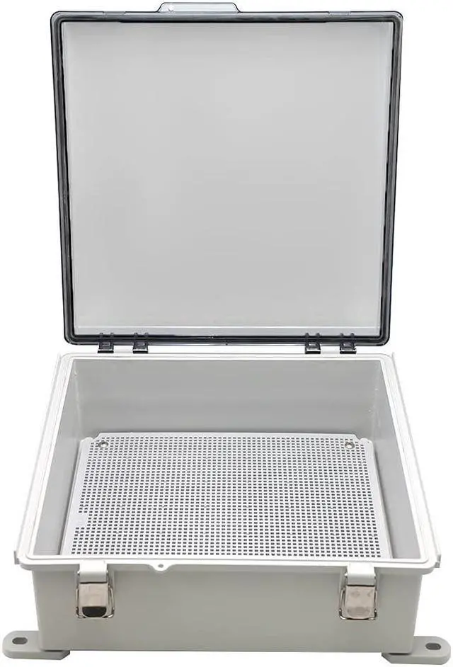 Alt view image 3 of 6 - MAKERELE Outside Electrical Box Plastic Enclosure IP67 Waterproof Junction Box Clear Cover Plate with Stainless Steel Buckles 13×13×5.1 inch(330×330×130mm)