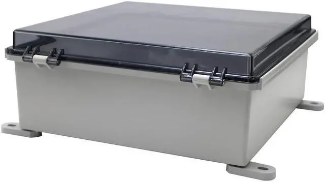 Alt view image 4 of 6 - MAKERELE Outside Electrical Box Plastic Enclosure IP67 Waterproof Junction Box Clear Cover Plate with Stainless Steel Buckles 13×13×5.1 inch(330×330×130mm)