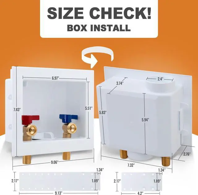 Alt view image 5 of 7 - SUNGATOR Mip Washer Valve Box, 1/2 Inch Mip (Sweat) Inlet x 3/4 Inch MHT Outlet, Sweat Washing Machine Box with Brass Valves Installed