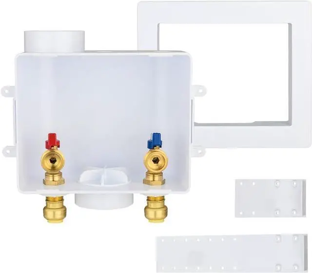 Main image of EFIELD Universal Washing Machine Outlet Box,1/2-inch Push-fit Inlet x 3/4 inch MHT Outlet Connection, Center Drain