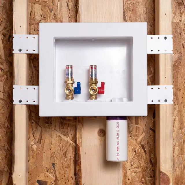 Alt view image 2 of 6 - Oatey 38569 Quadtro Washing Machine Outlet Box, Hammer Arrestors, 1/4 Turn, Copper