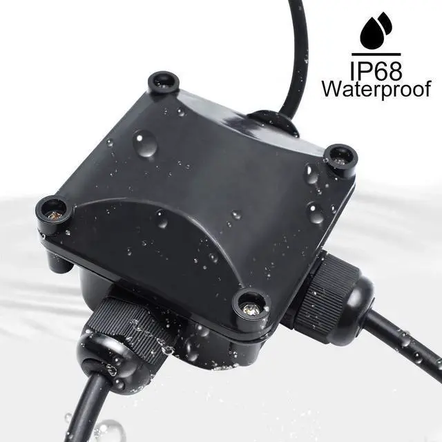 Alt view image 2 of 7 - Waterproof Junction Box, IP68, 3-Way Outdoor Cable Connectors,Outdoor/External Electrical Light Junction Box Ø 6mm-10.2mm (6 Pack)