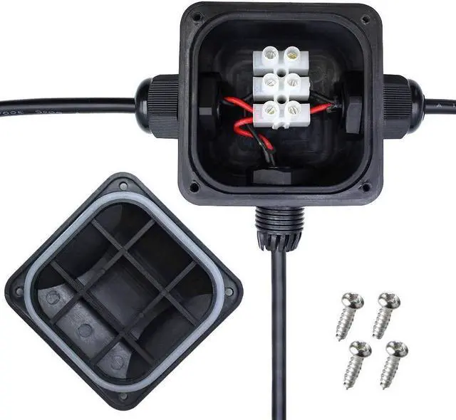 Alt view image 3 of 7 - Waterproof Junction Box, IP68, 3-Way Outdoor Cable Connectors,Outdoor/External Electrical Light Junction Box Ø 6mm-10.2mm (6 Pack)