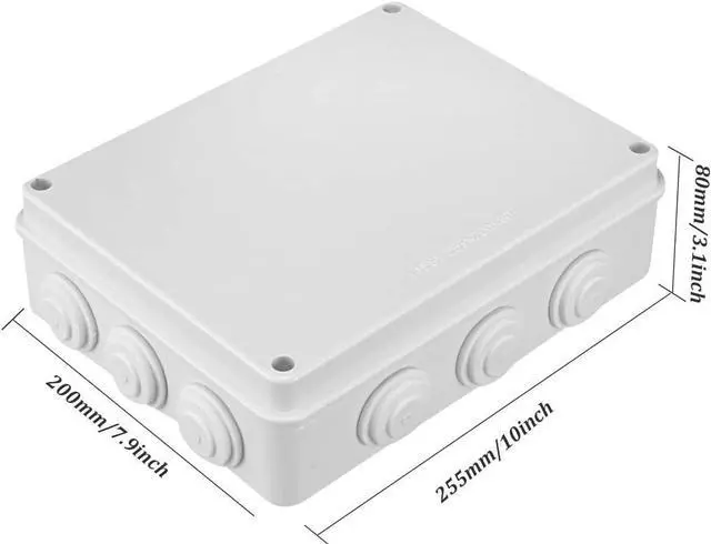 Alt view image 2 of 7 - ABS Plastic Dustproof Waterproof IP65 Junction Box Universal Electrical Project Enclosure White 10"x7.9"x3.1"(255mmx200mmx80mm)