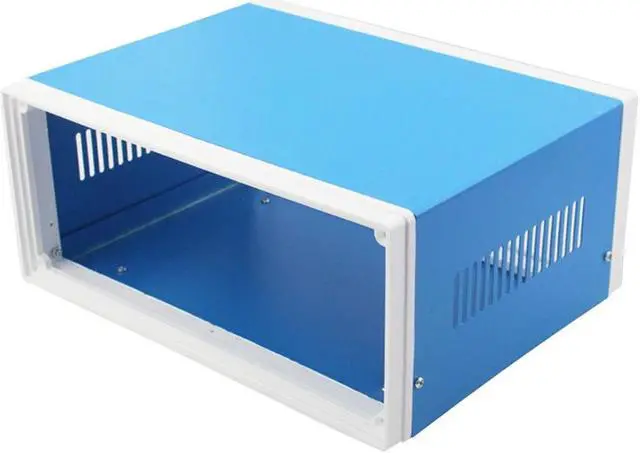 Alt view image 6 of 7 - Zulkit Junction Box Blue Metal Project Box DIY Electric Enclosure Case Preventive Case Electrical Box 9.8 x 7.5 x 4.3 Inch