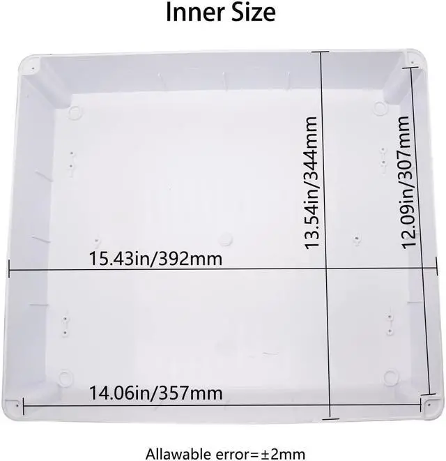 Alt view image 3 of 6 - Junction Box, Zulkit Project Box with Reserved Holes IP65 Waterproof Dustproof Electrical Box ABS Plastic Project Enclosure White 15.7 x 13.8 x 4.7 Inch
