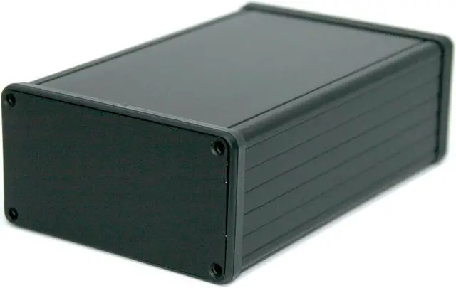Main image of BOX3-1455N-BK Black Aluminum Box, for 3U Sized PCBs, with 11 Card Guide Slots, Box = 6.30 x 4.06 x 2.10 in