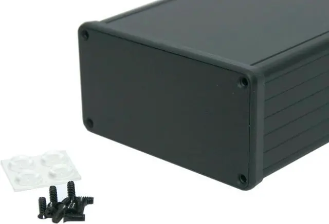 Alt view image 2 of 4 - BOX3-1455N-BK Black Aluminum Box, for 3U Sized PCBs, with 11 Card Guide Slots, Box = 6.30 x 4.06 x 2.10 in