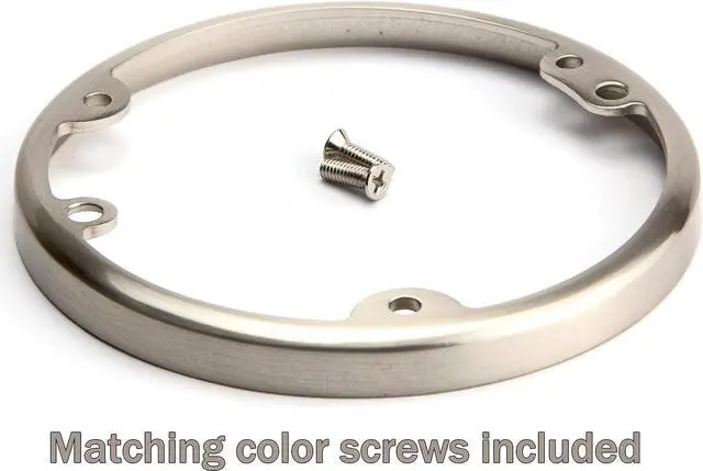 Alt view image 3 of 3 - Enerlites 975509-S-STICKERED Round Floor Box Mounting Ring Compatible with 975503 975502 975501 Covers Nickel Plated Brass, 4.25"