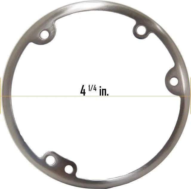 Alt view image 2 of 3 - Enerlites 975509-S-STICKERED Round Floor Box Mounting Ring Compatible with 975503 975502 975501 Covers Nickel Plated Brass, 4.25"