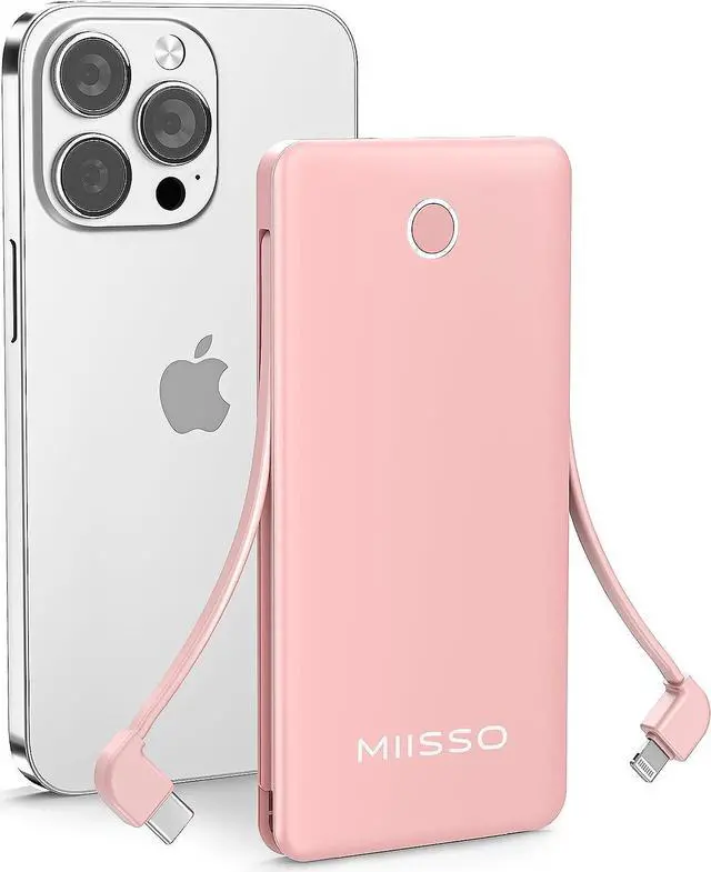 pink portable charger iphone