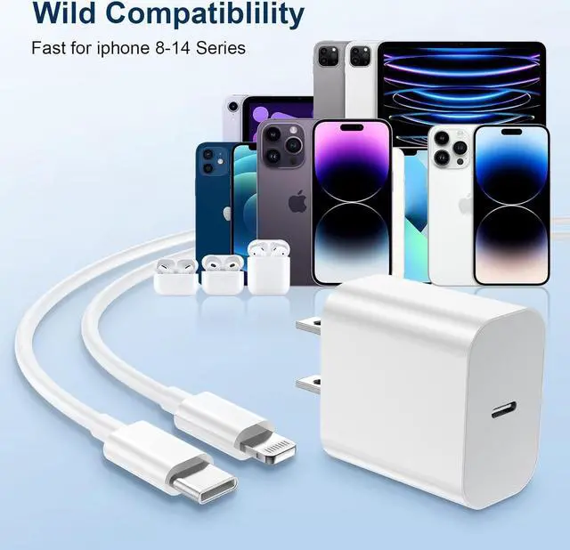 Alt view image 2 of 7 - iPhone Charger Fast Charging 20W PD USB C Wall Charger 4 Pack with 6FT Fast Charging Cable - Fast Charger for iPhone 14/14 Pro Max/13/13 Pro/12/12 Pro/11/11 Pro/XS iPad